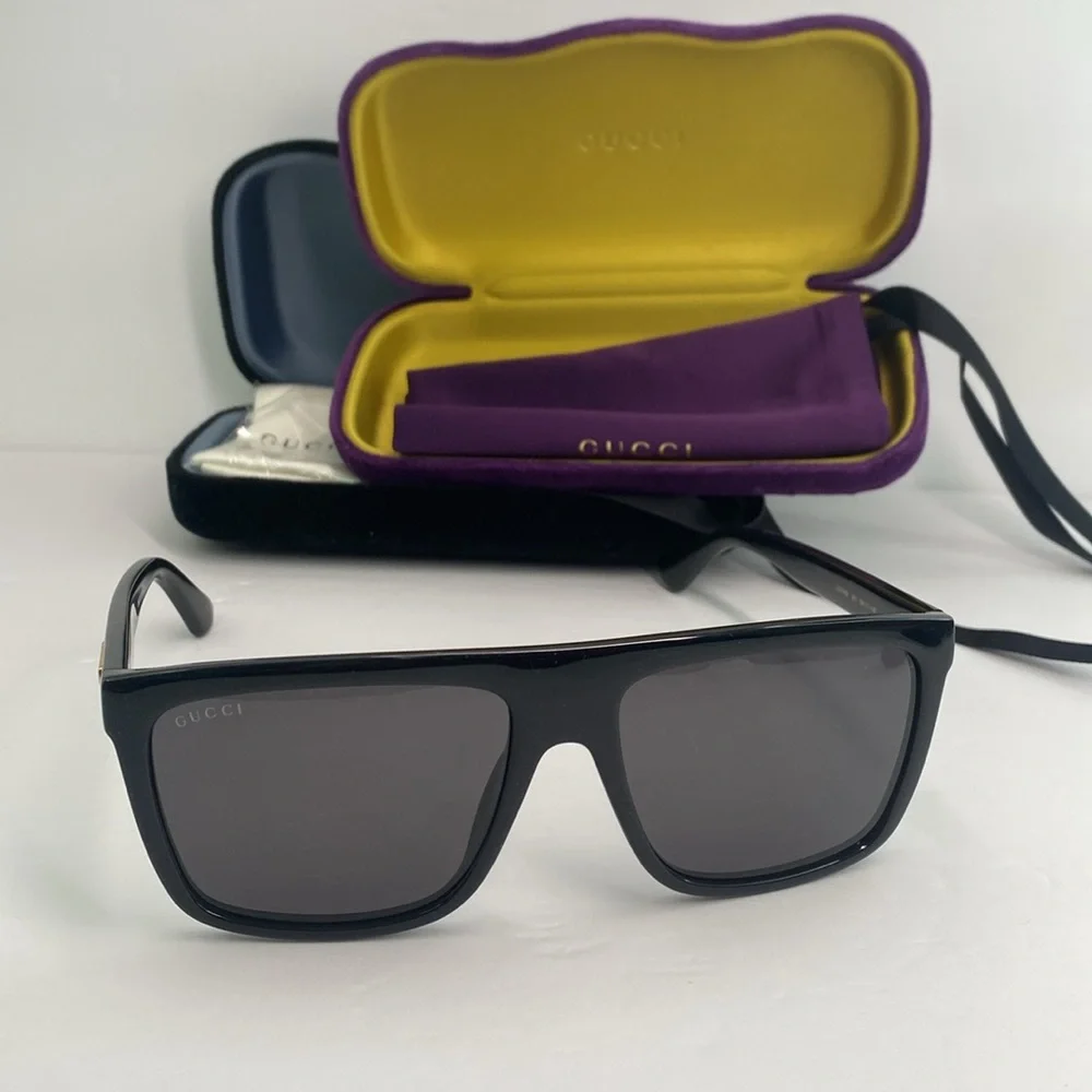 💯- New  Authentic Gucci Grey Browline Men's Sunglasses GG0748S 001 59.